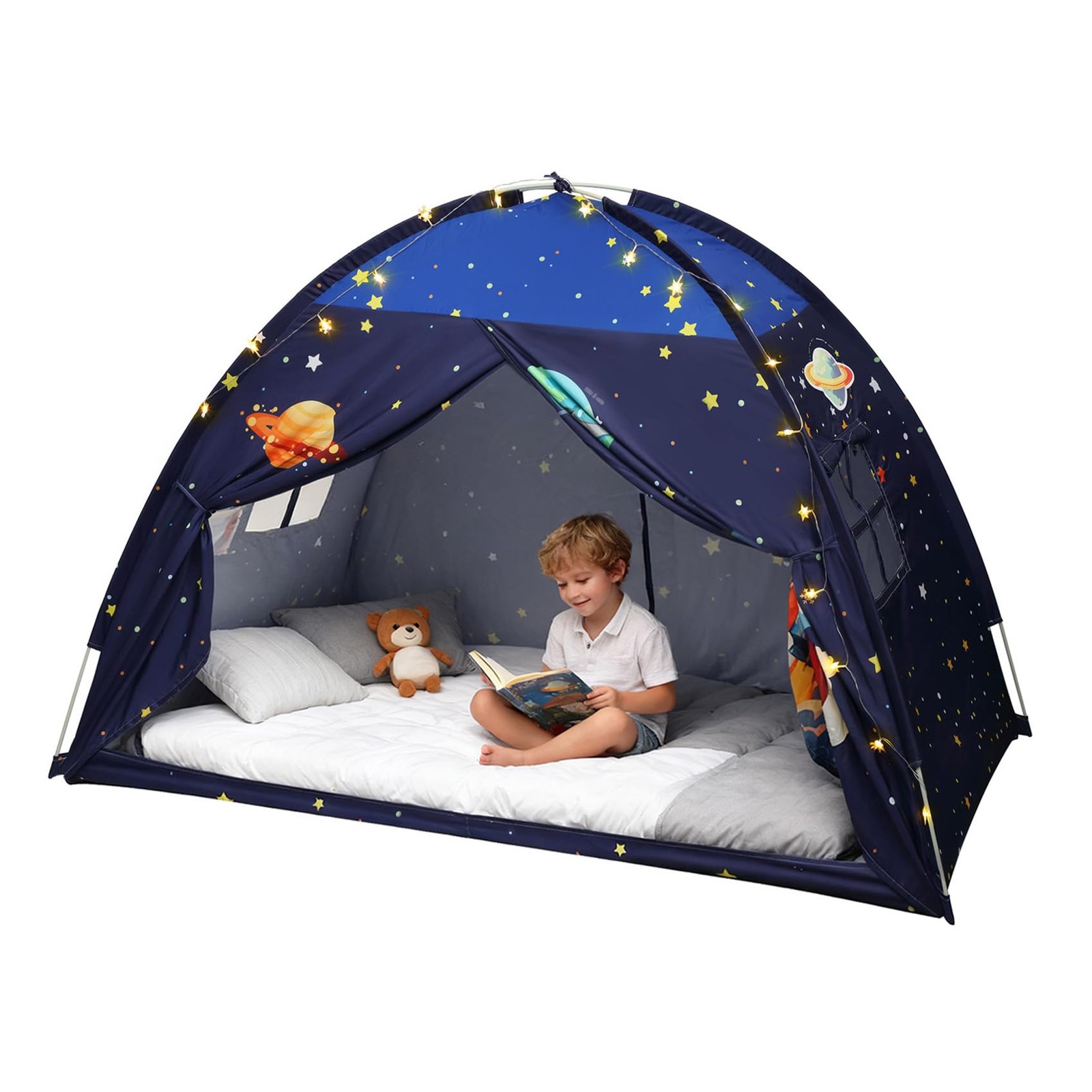 Twin Bed Tent Canopy, Space Indoor Blackout Privacy Toddler 