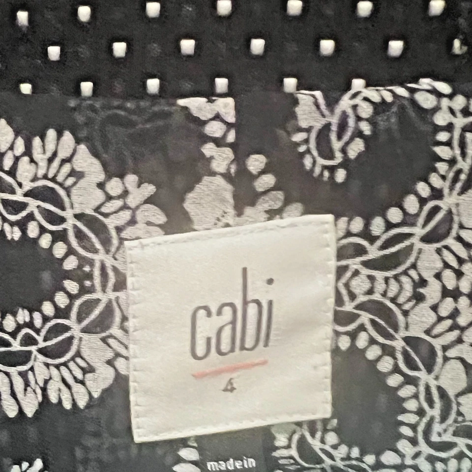 Cabi Black & White Dot Jacket, Size 4, Lined, 3/4 Sleeve - Image 3 of 4