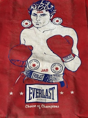 Vintage Everlast Boxing Punching Bag Fabric 1980 USA Wall Art