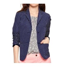 Gap Academy Blazer Navy White Polka Dot Classic Fit Single Button Women Size 4
