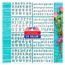 Old English 8 Stencils Upper and Lower Case Alphabet Letters 8" x 6"