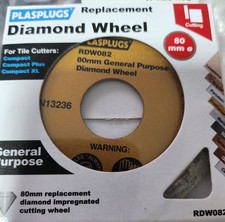 Plasplugs 80mm Replacement Compact Diamond Wheel Cutting Disc Tile Blade RDW082