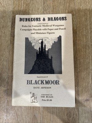 Original Dungeons & Dragons - BLACKMOOR Supplement II - 2nd Printing 1977 Ex