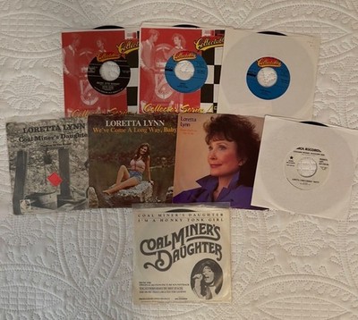 LOT OF 8 PATSY CLINE LORETTA LYNN & SISSY SPACEK 45 RPM VINYL RECORDS 7 INCH VG