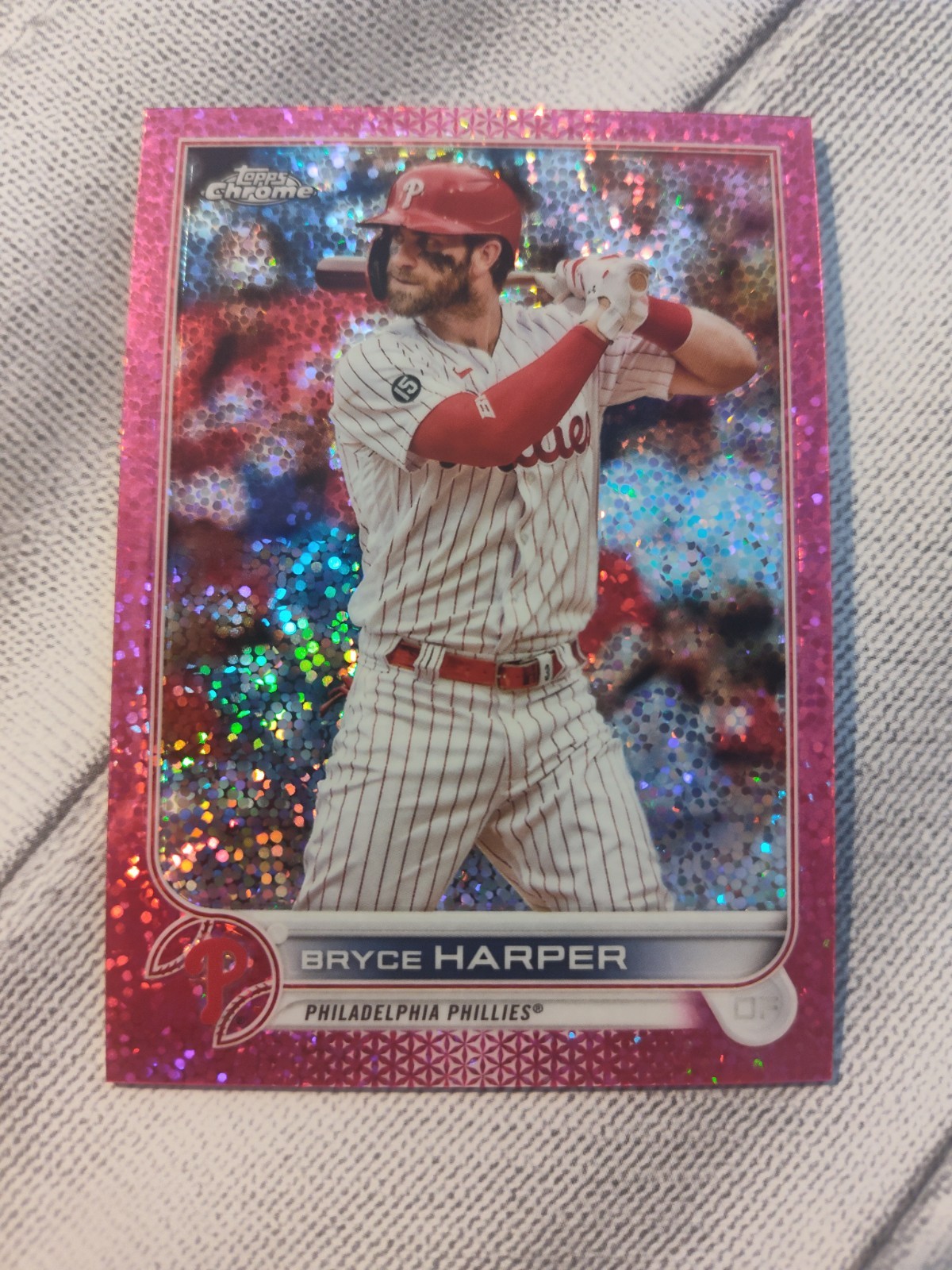 2022 Topps Chrome - Bryce Harper #220 Magenta Speckle Refractor /350