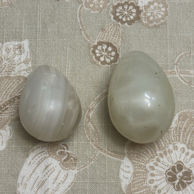 Lot of 2 Natural Banded Agate Stone Eggs Decor 2-3 inch Paperweight Aesthetic