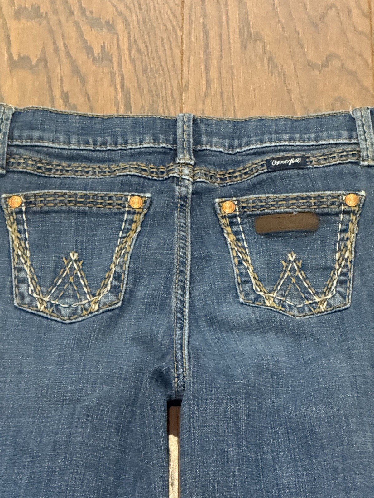 Wrangler Girls Slim Bootcut Medium Wash Blue Denim Jeans Size 14 Slim image 9