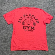 Bater Design Ali Al Salem Air Base Gym Kuwait Graphic T-Shirt Pink Womens XL