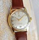 Vintage Swiss Omega Seamaster 'bumper' automatic watch, 18k gold, 355-2627, runs