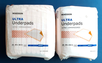 2 Packs of 10 McKesson Ultra Heavy Absorbency Bed Pad Disposable Underpads 30x36