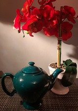 Vintage McCormick Tea/ Baltimore green 4-cup teapot -- made in USA