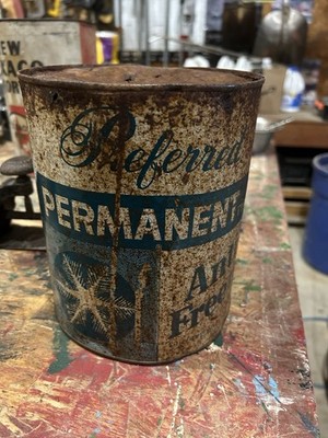 Vintage Eastern States Metal Antifreeze Can, 1 Gallon Empty Garage Gas Station