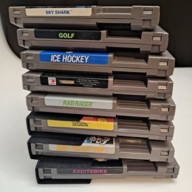 🎮 Lot Of 8 NES Games + 3 Dust Sleeves, Excitebike, Super Mario Bros, Duck Hunt