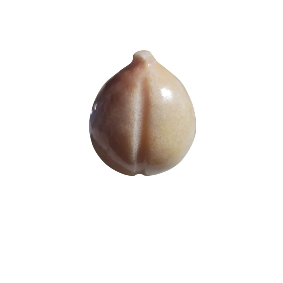 Vintage Carved Natural Stone Peach Alabaster - Image 2 of 4