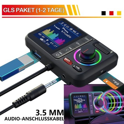 Bluetooth 5.0 FM Transmitter Auto Radio Adapter Freisprecheinrichtung KFZ Satz
