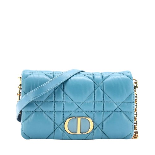 Christian Dior Caro Every Dior Pouch Black Cannage Leather Chain