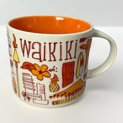 Starbucks Waikiki Oahu Hawaiian 14oz Mug Been There Series Across The Globe