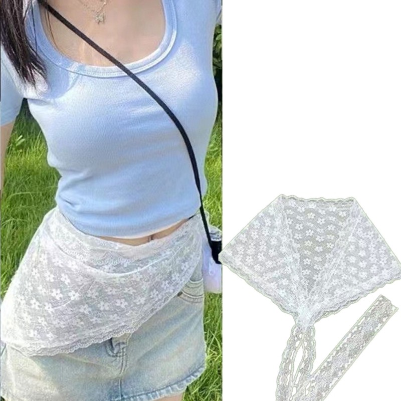 Lightweight Layered Netting Skirt With Multifunctional Triangular Scarf ...