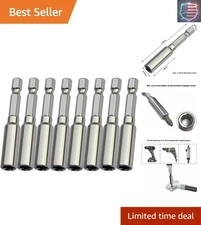 Durable 1/4” Magnetic Extension Bit Holders - 8 Pack, Perfect for Professionals