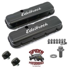 Low Profile Black Edelbrock Big Block Valve Covers 1968 -79 Chevy Ck Truck