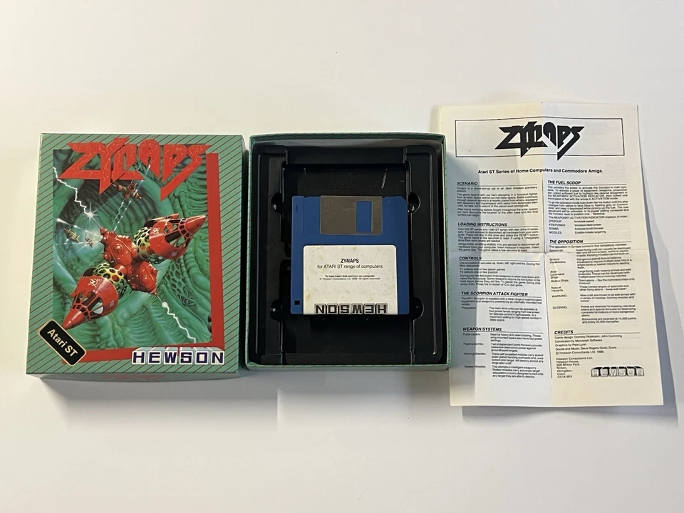 RARE Zynaps by Hewson for Atari ST - TESTED COMPLETE! - Image 2 of 4