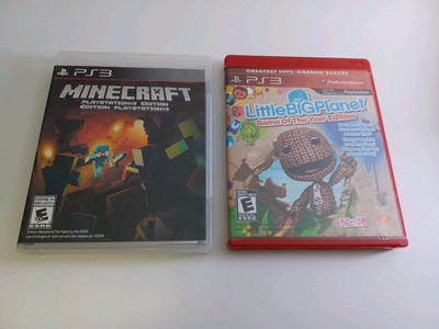 PS3 Game Bundle - Little Big Planet  Game of the Year Edition & Minecraft Tested