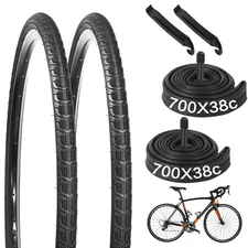 yeesport 2 PCS 700 x 38C Bike Tires and 2 PCS 700 x 35/43C Bike Inner Tubes w...