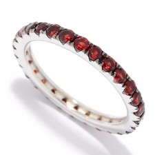 Natural Red Garnet W omen Eternity Band Ring For Women Girls