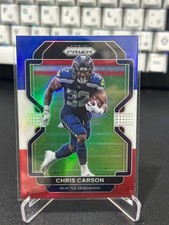 2021 PANINI PRIZM RED WHITE BLUE CHRIS CARSON #46 SEAHAWKS COWBOYS