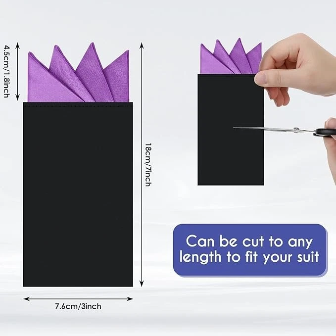 12 Piezas Cuadrados de Bolsillo para Hombres Traje Preplegado Cuadrados de Bolsillo en Tarjeta Masculino Culo Foto 2 de 2