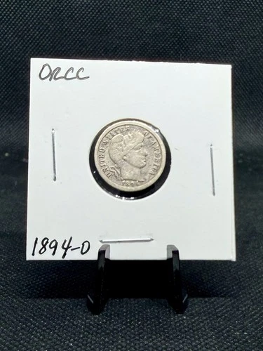 1894-O 90% Silver Barber Dime (VG to F Condition) Semi Key Date!