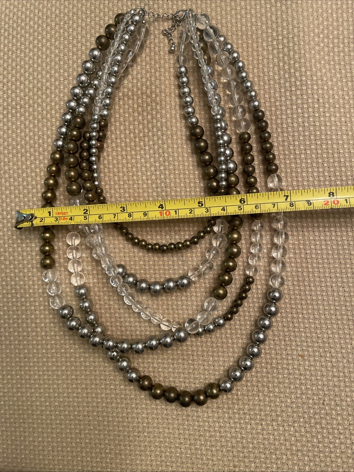 Statement Necklace Circles Multicolored Silver To… - image 12