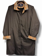 Vintage Burberry London Nova Check Trench Coat Black Removable Liner Belt Mens L