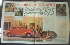 1938 Studebaker Motor Car Vintage Ad Red Commander 2 Pages 1938 Studebaker Motor Car Vintage Ad Red Commander 2 Pages