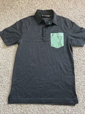 TRAVIS MATHEW Black Pima Cotton Blend The Chive POLO Golf   Shirt Mens Small