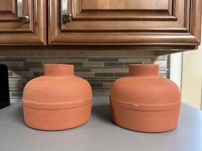 Bortner & Bortner Terra Cotta Votive Candle Holders Pair