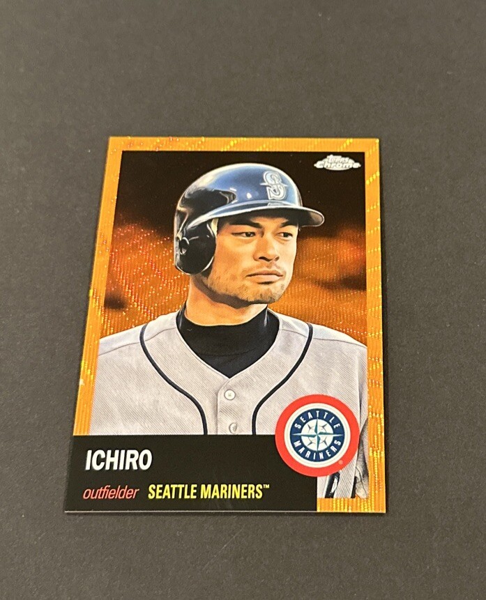 2022 TOPPS CHROME PLATINUM ANNIVERSARY ICHIRO ORANGE WAVE 