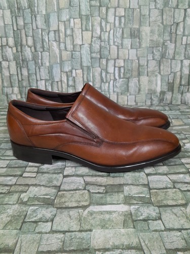 Ecco Citytray Slip-on Dress Shoes Cognac Leather Loafer Men Sz 11