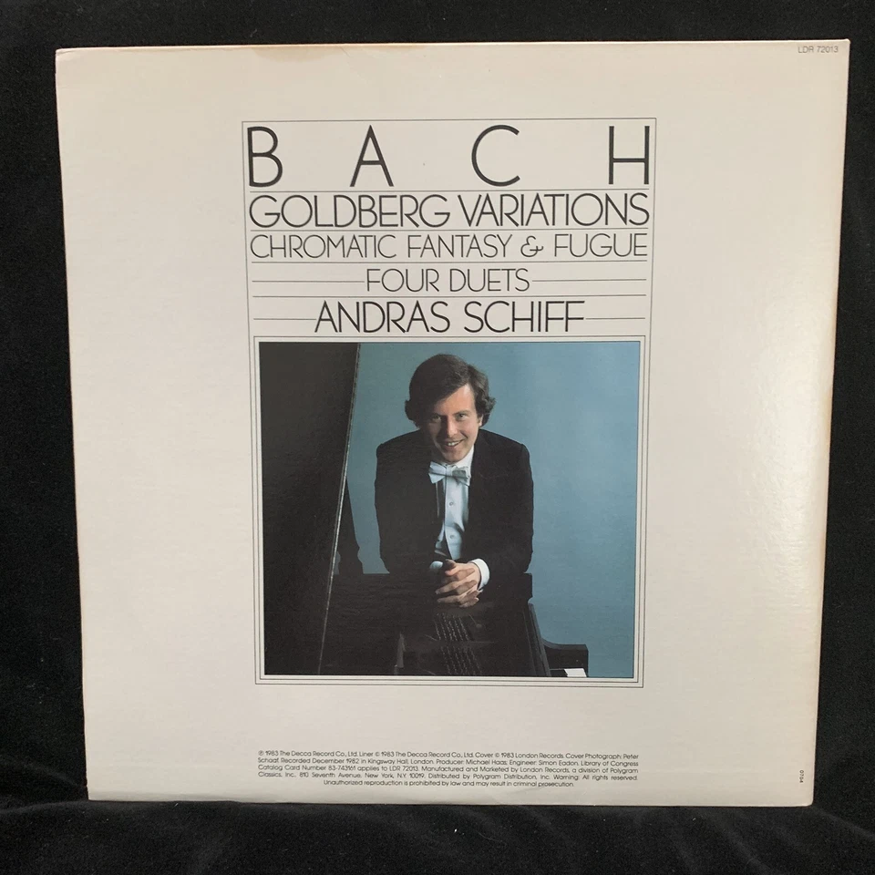 BACH Goldberg Variations, Chromatic Fantasy + ANDRAS SCHIFF - LONDON ST 2LP 1983 - Image 4 of 4