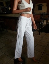 Gap White 100 Cotton Pants Straight 4