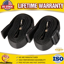 2PCS Adjustable Bimini Top Tie Down Webbing Straps with Loop Snap Hooks Hardware