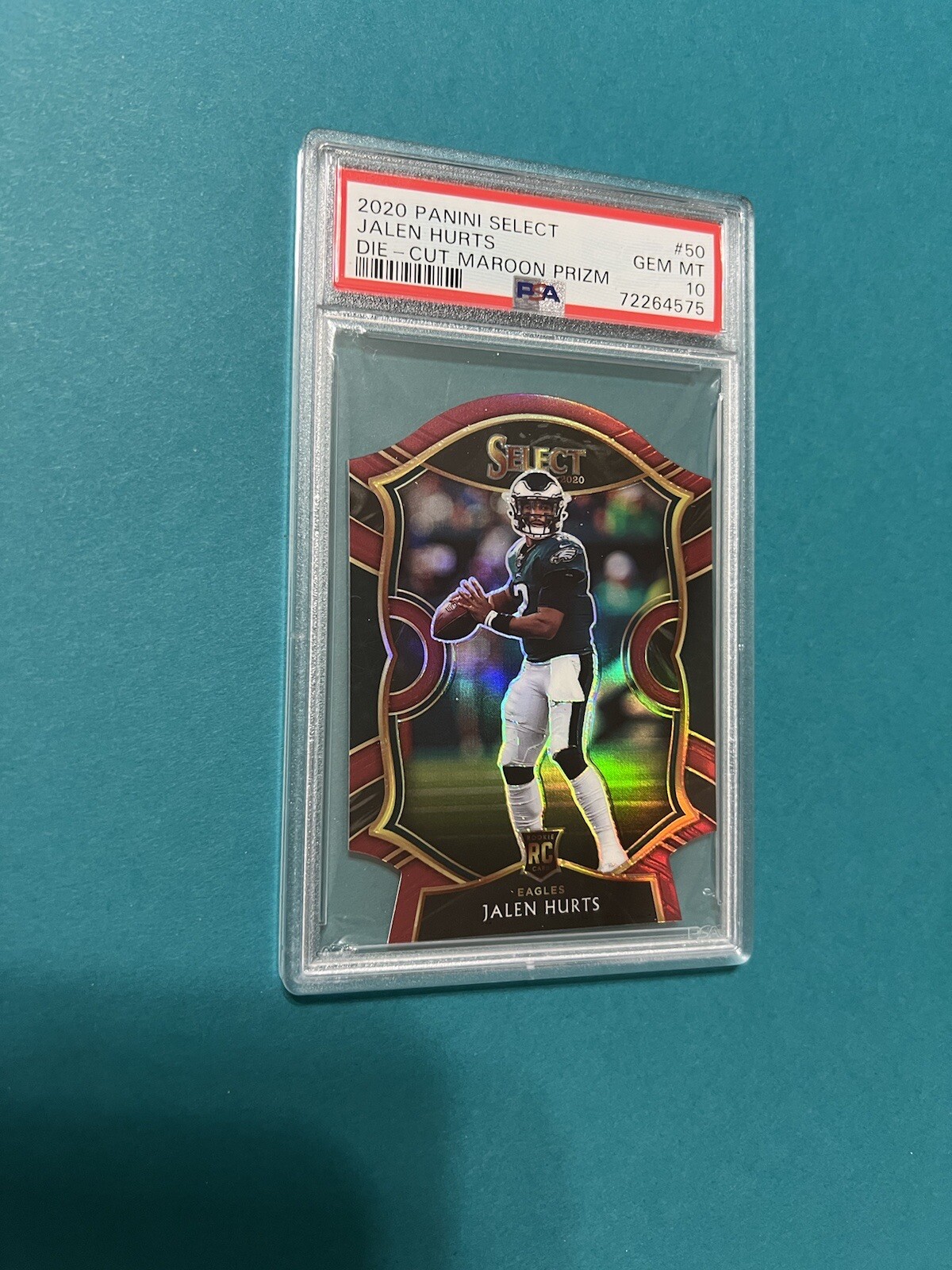 2020 Select Jalen Hurts  Die-Cut Maroon RC Concourse Prizm PSA 10 #50 Eagles