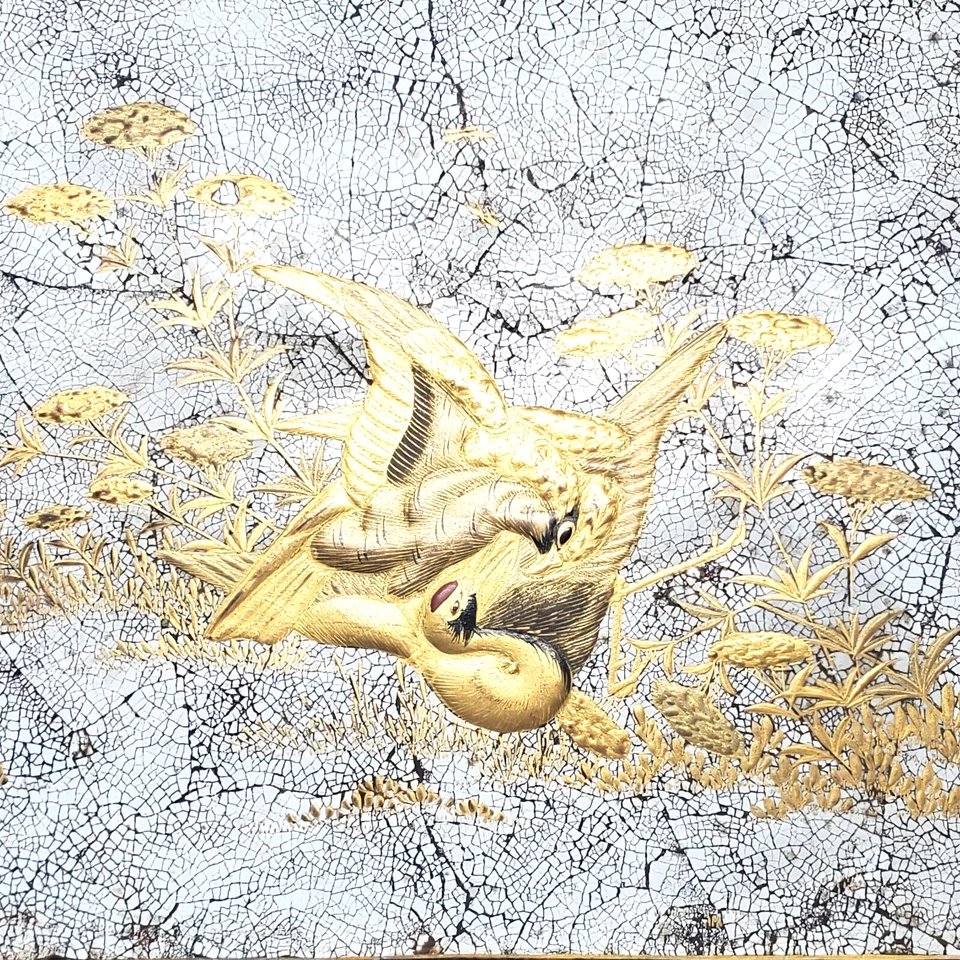 Bandeja japonesa de laca con cáscara de huevo de principios del siglo XX período Meiji tardío o Taisho Foto 3 de 4