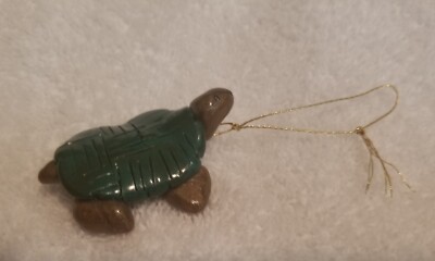 Beautiful Small Sea Turtle Christmas Ornament Brown and Green  @2.5'' X 1.75''