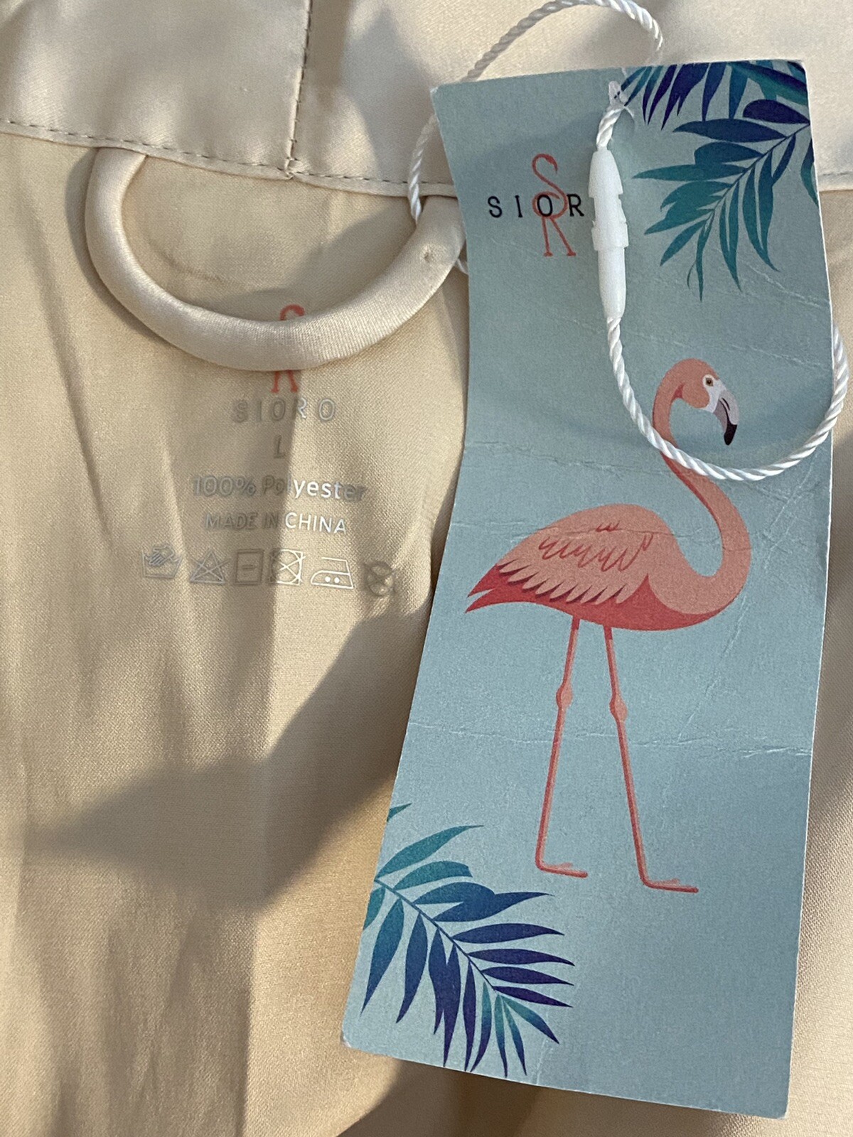 Sioro Womens Robe Size L Large Blush Nude Bridal Satin Tie Belt Pockets Nwt