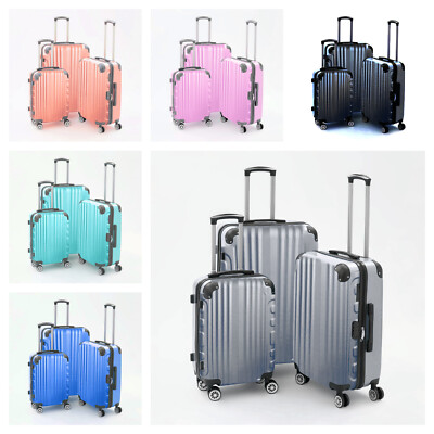 Hartschalen PC + ABS Handgepäck Koffer 4 Rollen Reisegepäck Trolley leichter Koffer