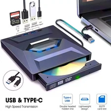 External CD DVD Drive for PC Laptop Windows 11 10 USB 3.0 Burner Reader Writer