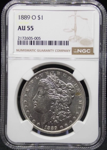 U.S. 1889 O SILVER MORGAN DOLLAR $1 NGC AU55 ABOUT UNC NEW ORLEANS MINT A223
