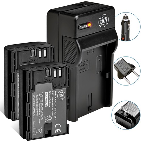 BM 2 LPE6N Batteries & Charger for Canon EOSR 60D, 70D EOS 80D C700