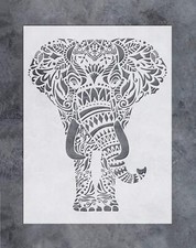 Mandala Elephant Tribal Stencil Template Reusable for Wall Art, Jungle DIY Craft